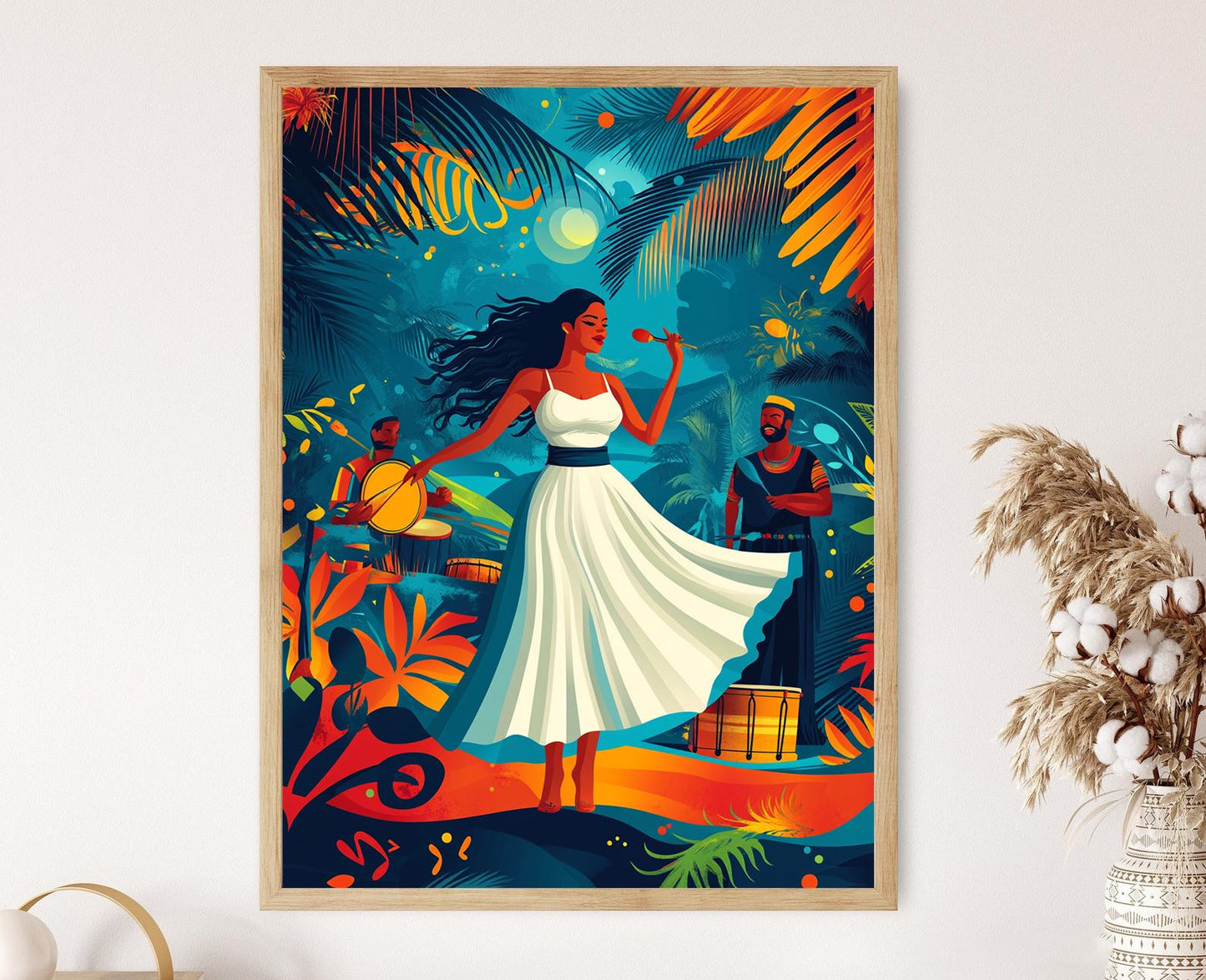 Affiche Bomba Dance – Illustration Afro-Caribéenne Porto-Ricaine