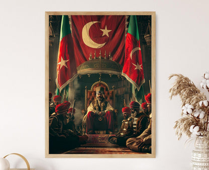 Affiche Fatih Sultan Mehmet – Tableau Ottoman Coloré pour Décor Mural