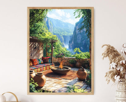 Affiche Patio Zambien – Poster Art de Chitenga et Illustration de Foyer