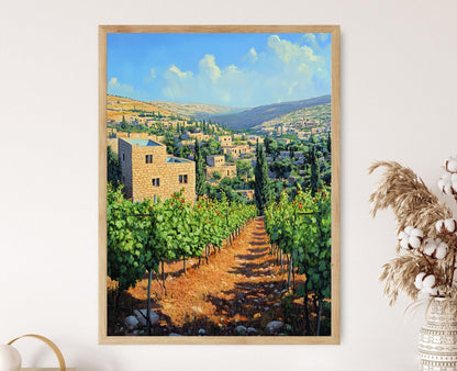 Affiche Vignobles d'Hébron – Poster Art de Vigne et Collines Palestiniennes