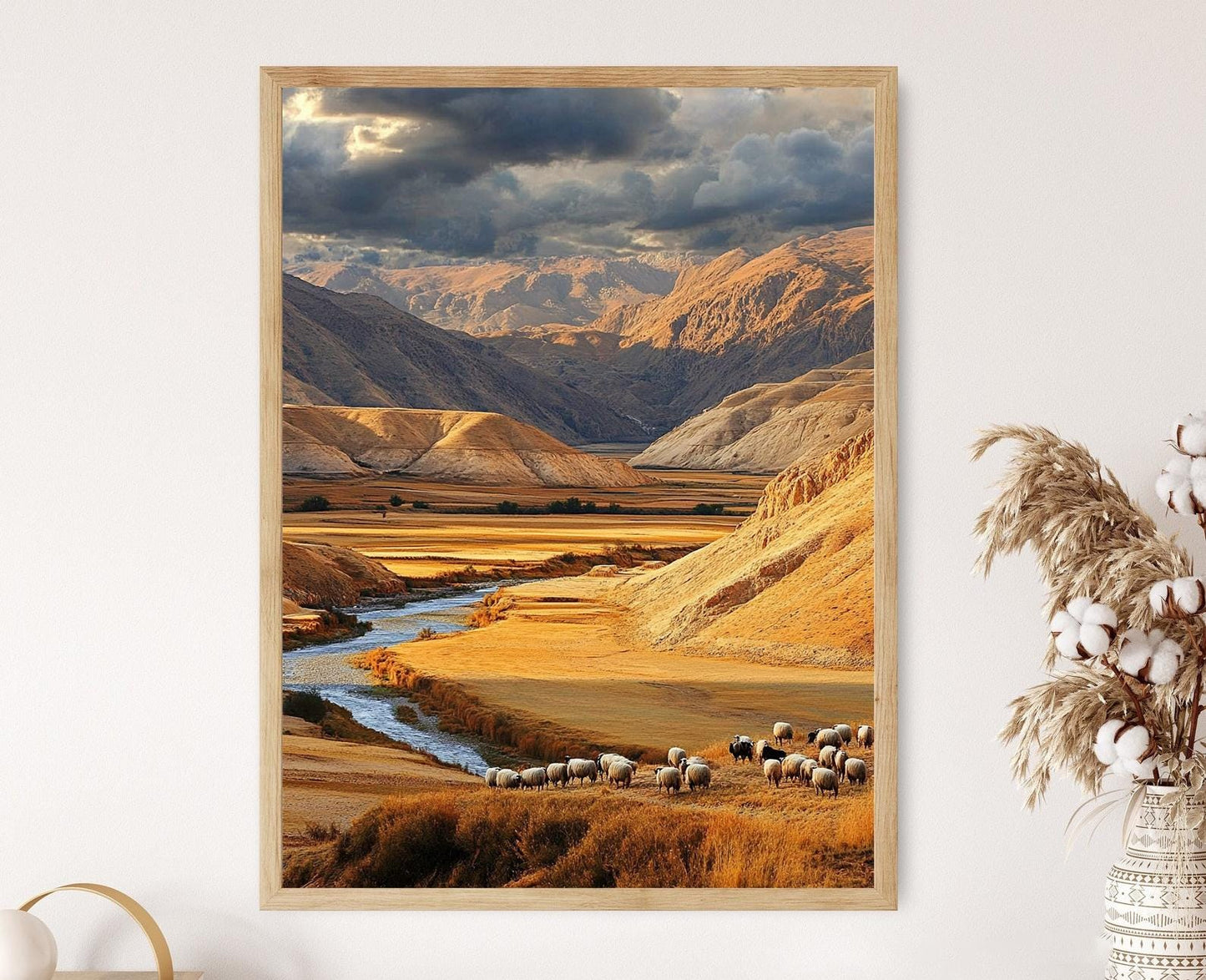 Affiche Vallée de Jordanie – Art des Montagnes Arides et Plaines Fertiles