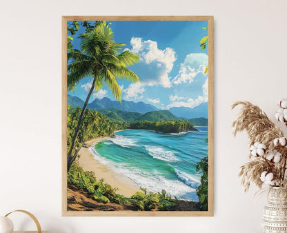 Affiche Maracas Bay – Impression artistique de tranquillité côtière à Trinité et Tobago