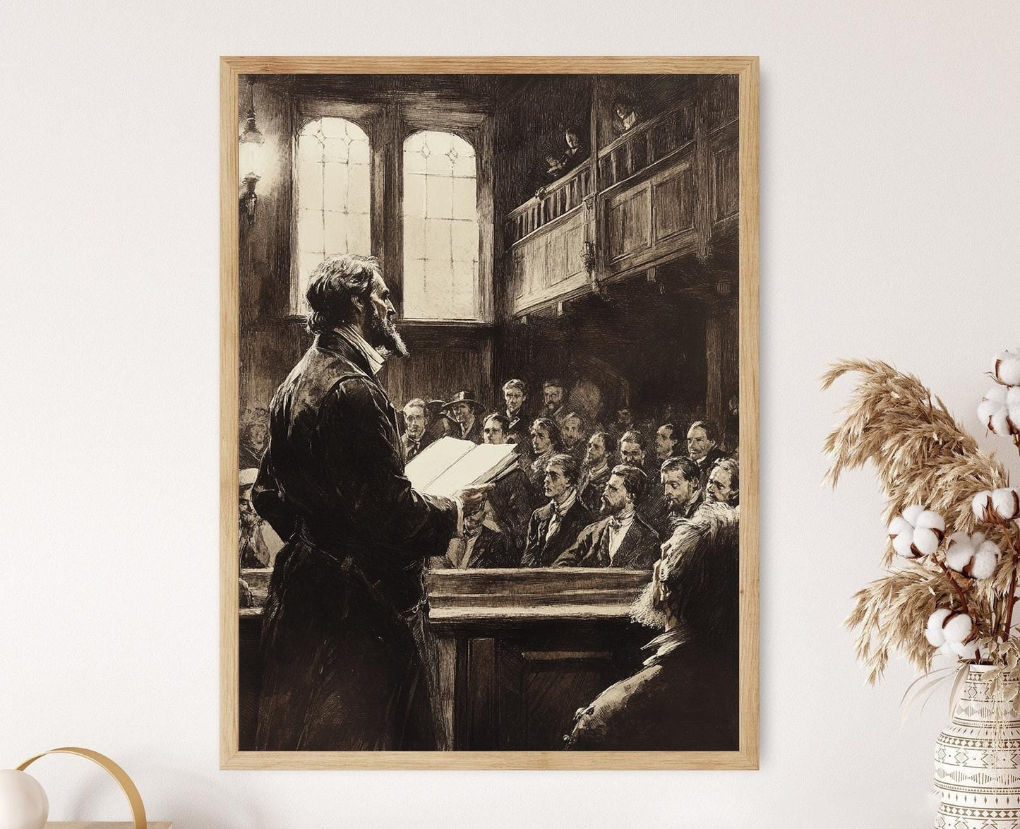 Affiche Sermon de Calvin à Genève – Décor Réforme Protestante