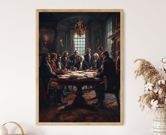 Affiche Déclaration d'Indépendance – Art des Pères Fondateurs, Décor Patriotique