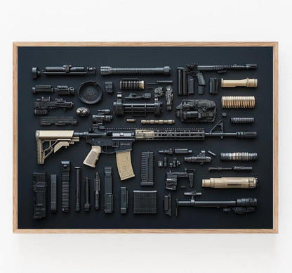 Affiche M4 Rifle – Illustration Militaire, Décoration Murale, Cadeau Unique