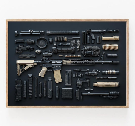 Affiche M4 Rifle – Illustration Militaire, Décoration Murale, Cadeau Unique