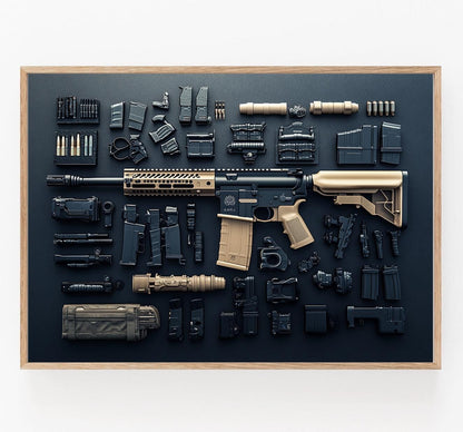 Affiche AR15 – Illustration d'art militaire, décor unique pour passionnés
