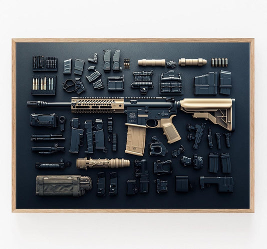 Affiche AR15 – Illustration d'art militaire, décor unique pour passionnés