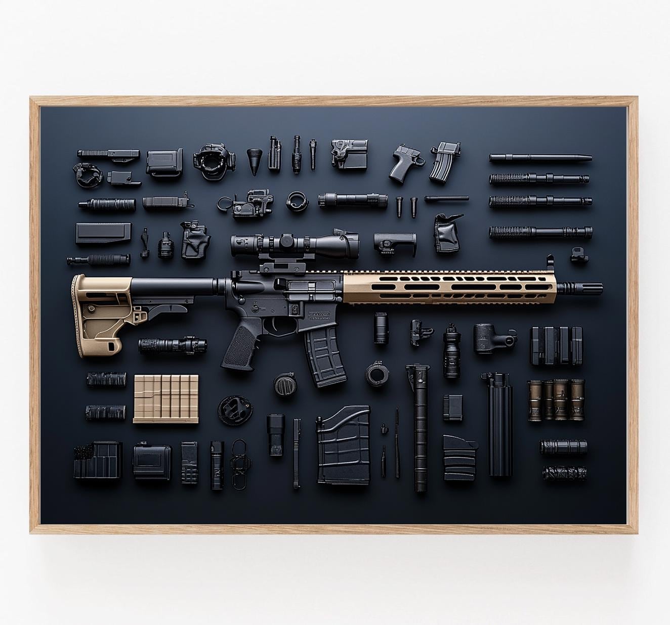 Affiche M16 - Illustration Militaire, Art Tactique pour Passionnés