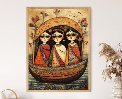 Affiche Art Naïf du Bangladesh – Poster Folklore Bengali