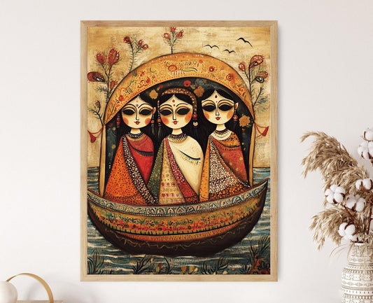 Affiche Art Naïf du Bangladesh – Poster Folklore Bengali