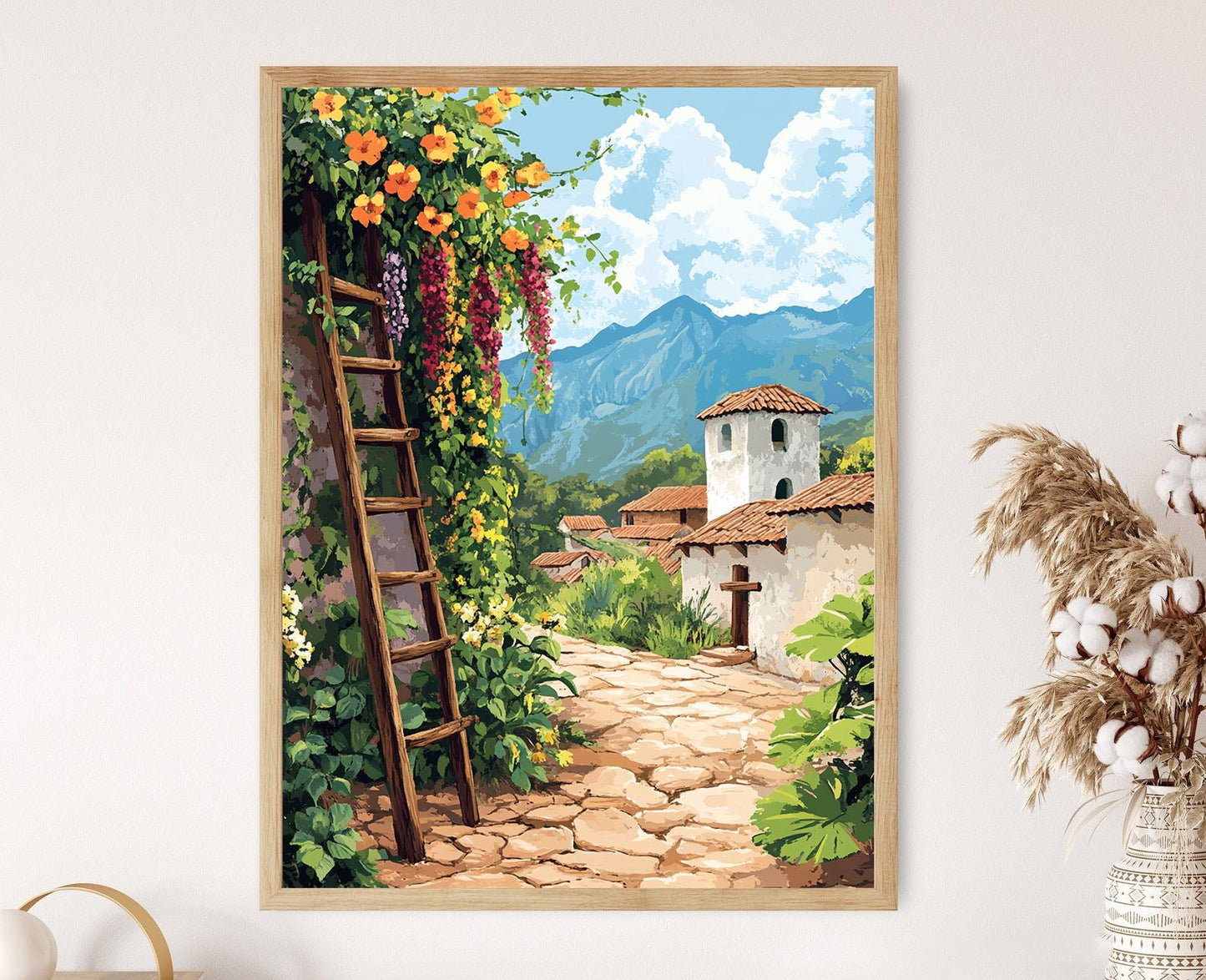 Affiche Guatemala – Poster Art de Ferme avec Pots en Terre et Herbes