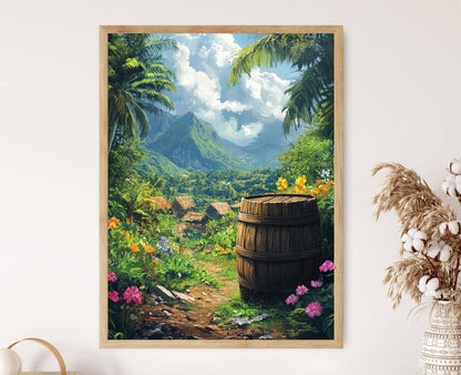 Affiche Lait de Panama avec Fleurs – Poster Décor Fermier Rustique