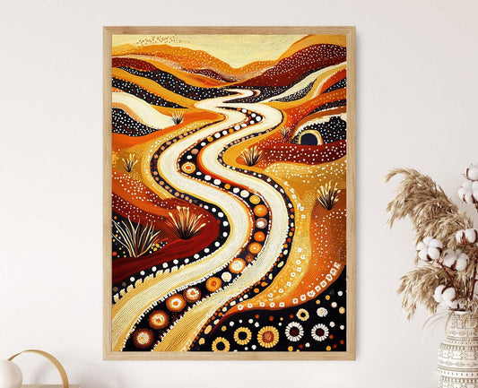 Affiche Kangourou Martu – Poster Décor Aborigène des Déserts