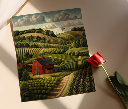 Affiche Campagne Rustique – Impression Art Paysager Américain