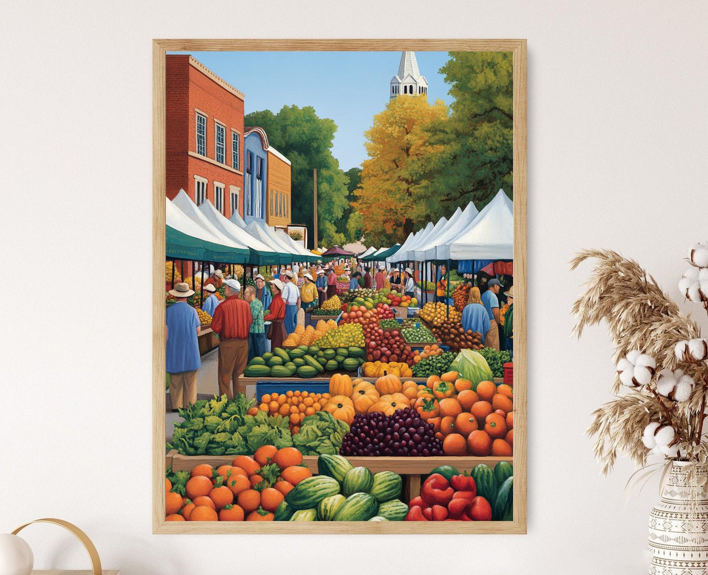 Affiche Marché Fermier de Birmingham – Poster Vie Communautaire en Alabama