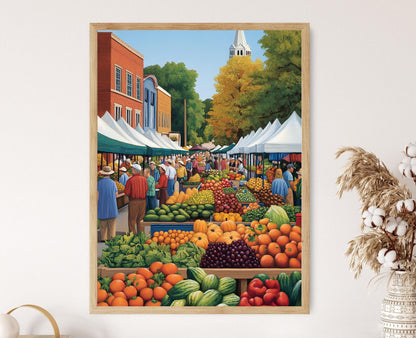 Affiche Marché Fermier de Birmingham – Poster Vie Communautaire en Alabama