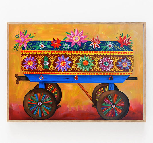 Affiche Colorée de Chariot Costa-Ricain – Impression d'Art Sarchí