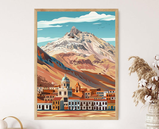 Affiche Potosí – Impression Art de la Montagne Iconique et Bâtiments Historiques