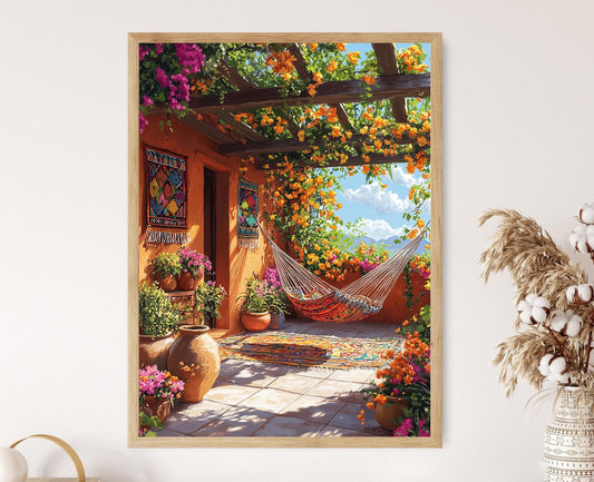 Affiche Art Bolivien – Poster Hamaca et Textiles Andins