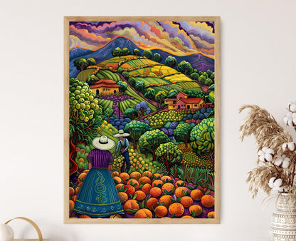 Affiche de Verger de Goyaves Bolivien – Peinture de Récolte Traditionnelle