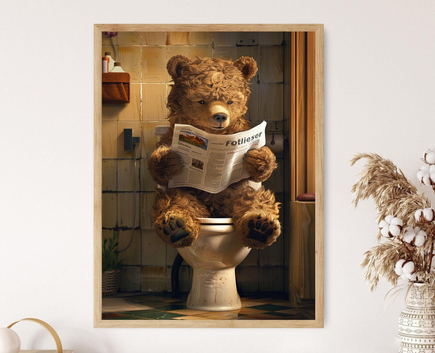 Affiche Salle de Bain Rieuse – Art Humoristique pour Toilettes Amusantes