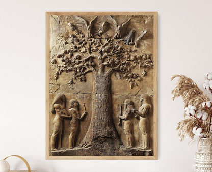 Affiche Arbre de Vie Mésopotamien – Poster Créatures Mythiques et Divinités