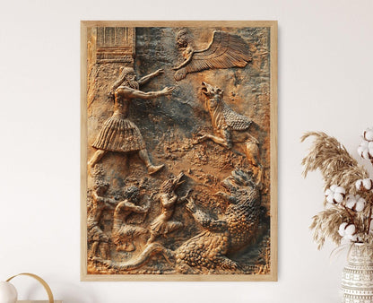 Affiche Mythologie Mésopotamienne – Art des Dieux, Héros et Créatures