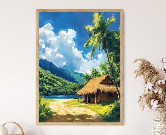 Affiche Nipa Hut – Illustration Traditionnelle du Bahay Kubo