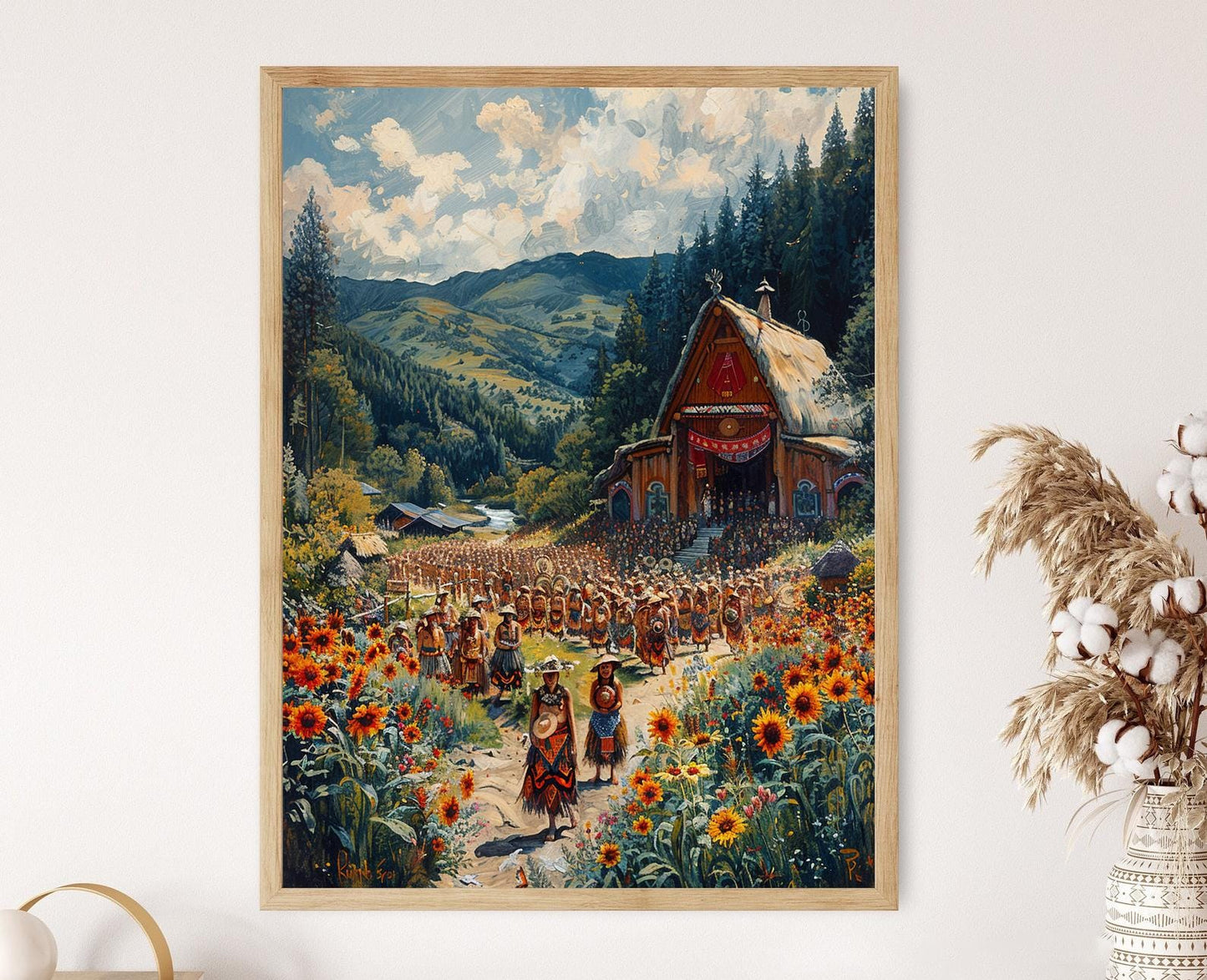 Affiche Festival Maori – Peinture Vibrante des Danses Traditionnelles