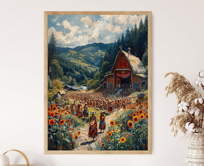 Affiche Festival Maori – Peinture Vibrante des Danses Traditionnelles