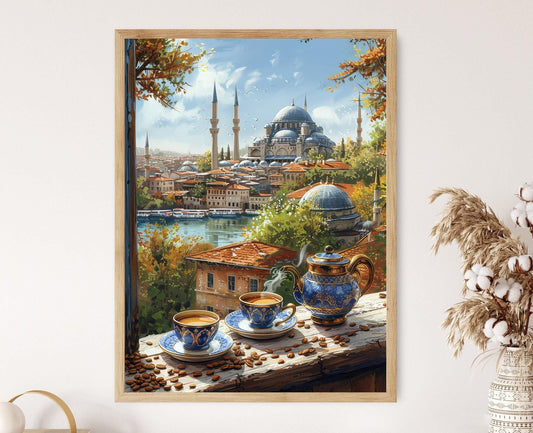 Affiche Café Turc Traditionnel – Imprimerie d'Art Sur Cups Ornées