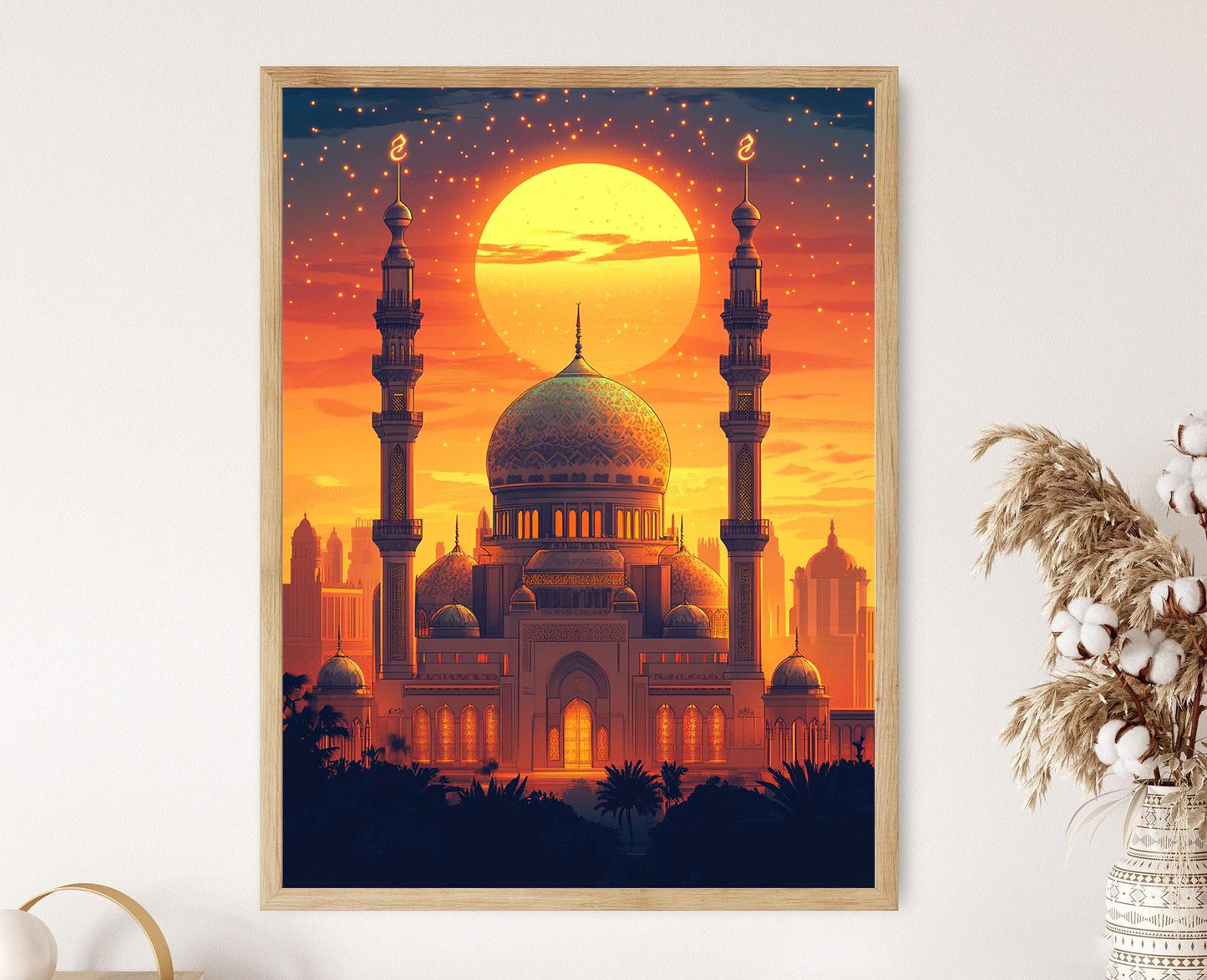 Affiche Mosquée Al Saleh – Illustration d'Architecture Islamique au Yémen