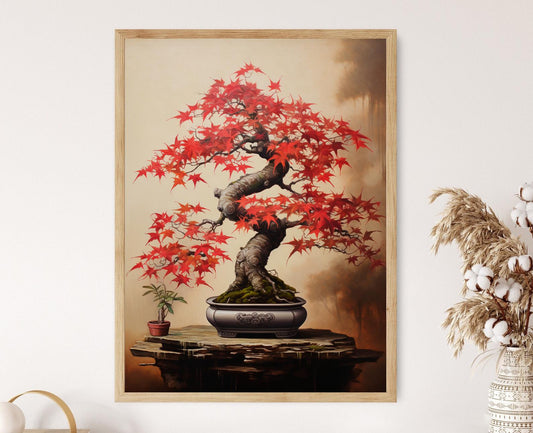 Affiche Bonsai Érable – Poster Décor Zen Japonais pour Mur