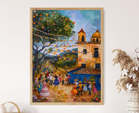 Affiche Festa Junina – Impression artistique colorée pour décor mural