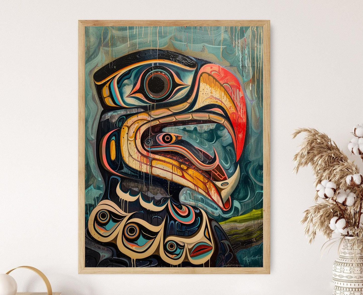 Affiche Art Corbeau Haïda – Poster Design Culturel du Pacifique Nord