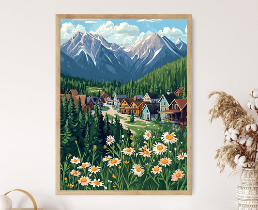 Affiche Montagne Alpines d'Alberta – Poster Art de Jasper