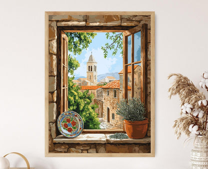 Affiche Église de Bethléem – Art mural en bois traditionnel