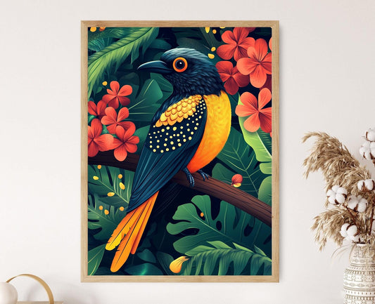 Affiche Trogon Haïtien – Poster avec motifs vaudous et jungle