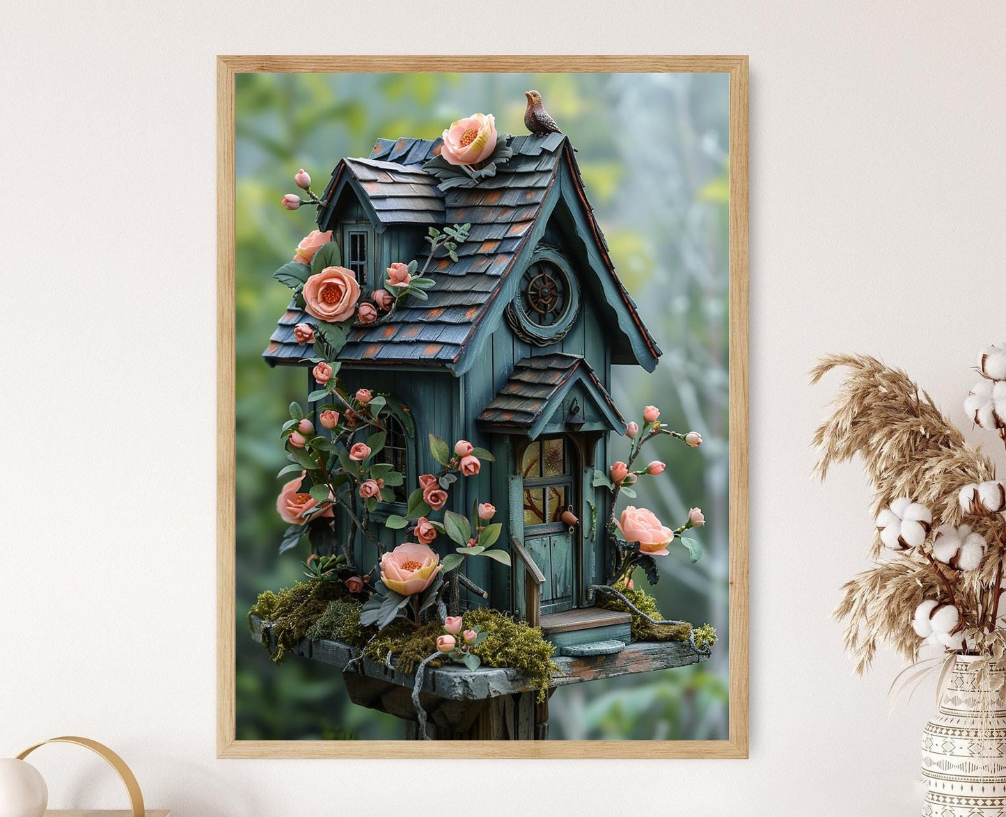 Affiche Maison d'oiseaux victorien – Poster Art de jardin élégant