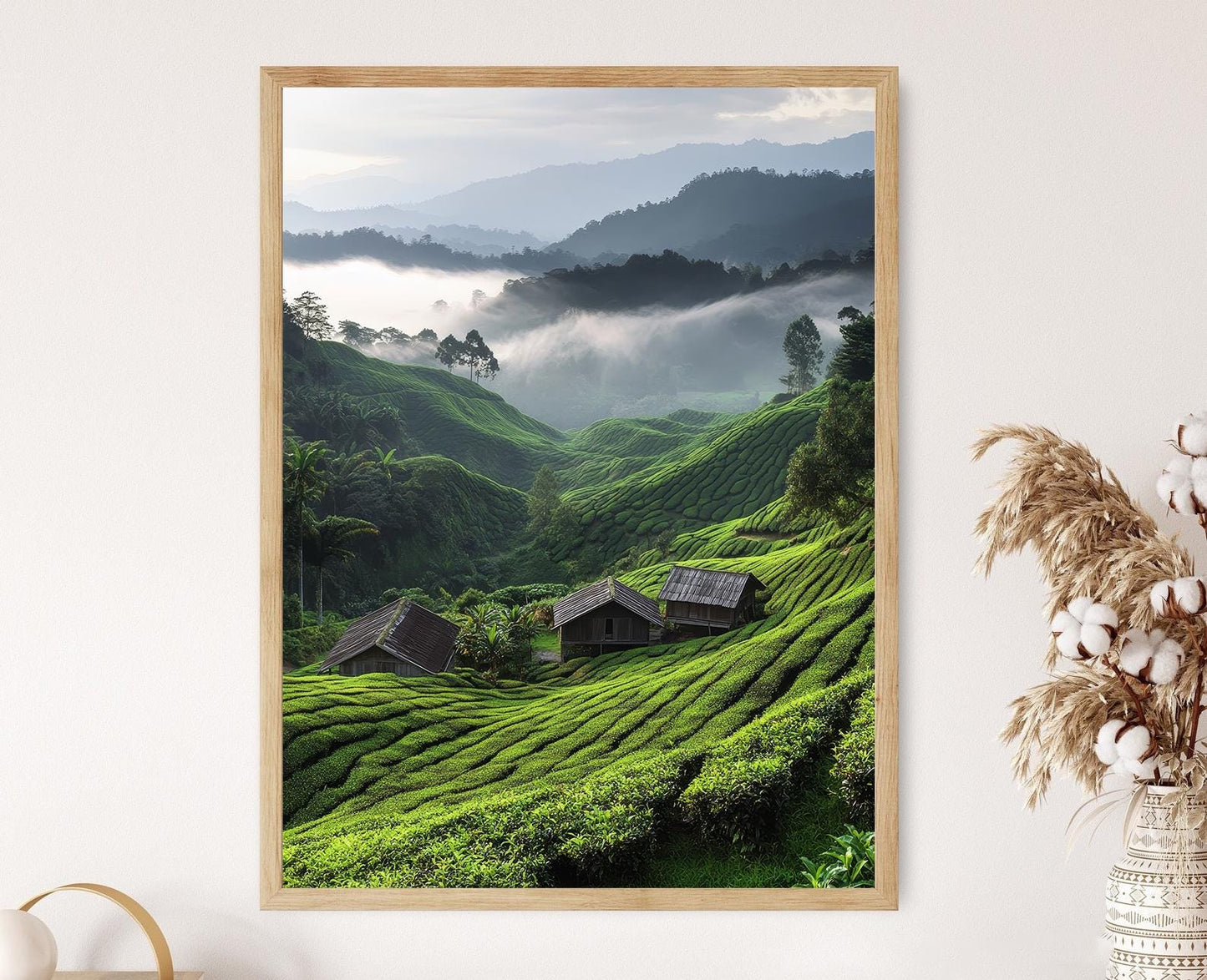 Affiche Cameron Highlands – Poster des plantations de thé sous la brume matinale