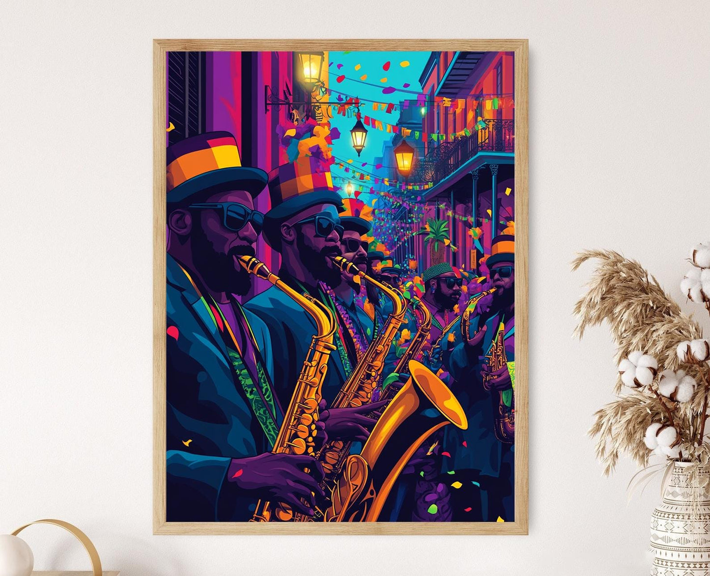 Affiche Jazz de Mardi Gras – Art Print Célébration de Bourbon Street