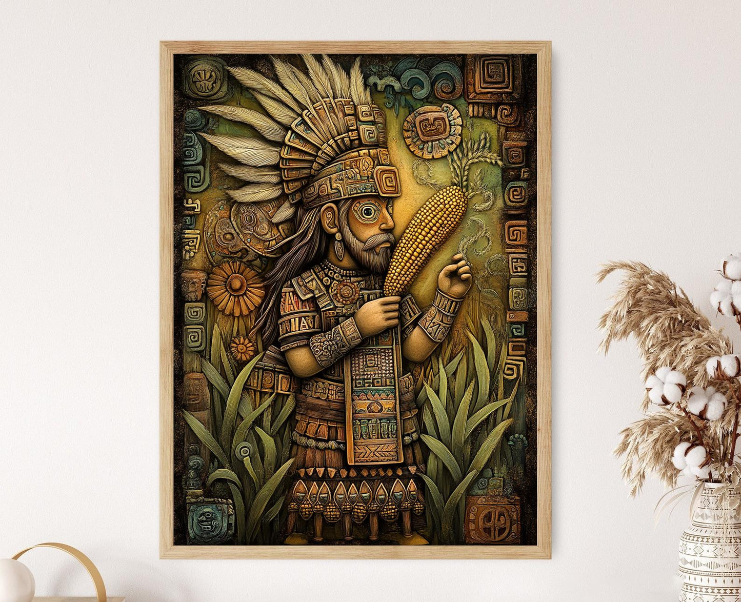 Affiche Centeotl – Poster de l'Art Aztec du Dieu du Maïs et de la Fertilité