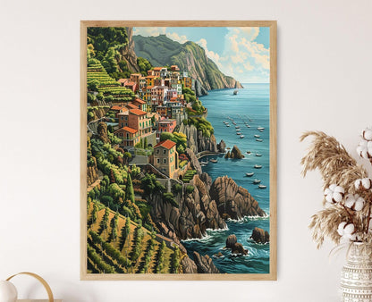 Affiche Côte des Cinque Terre – Poster Scène Italienne Éblouissante