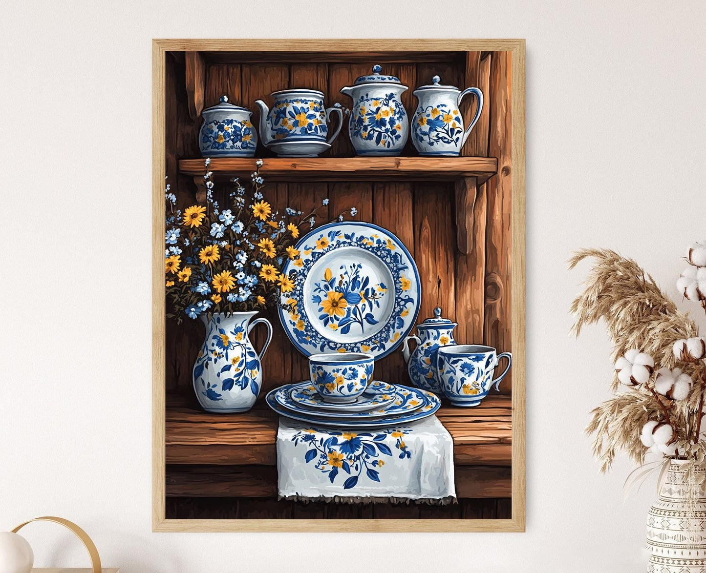 Affiche Céramique Kashubienne – Poster Art traditionnel floral polonais