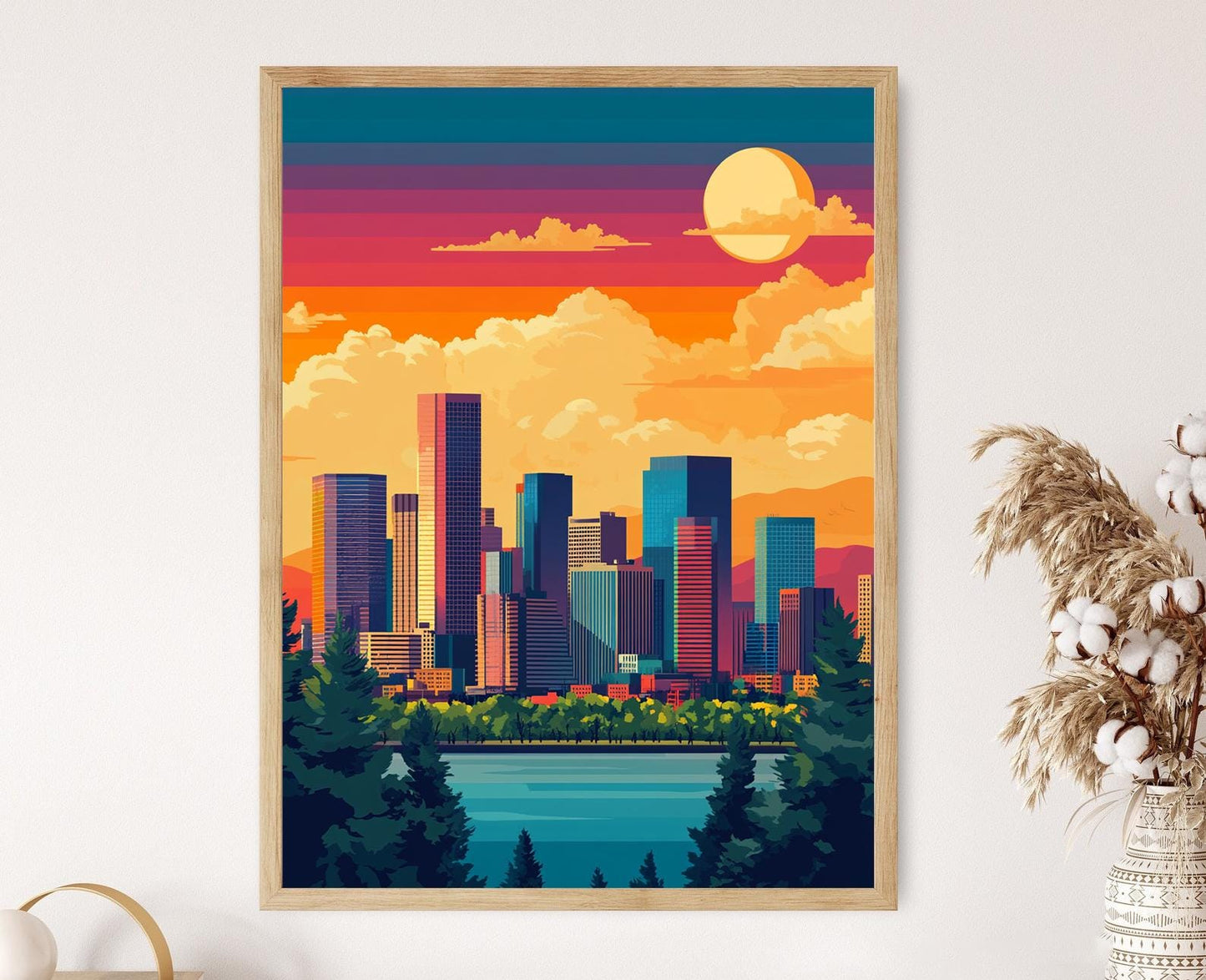 Affiche Denver – Impression artistique de l'architecture historique et ciel vibrant