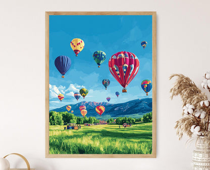 Affiche Festival de Montgolfières du Colorado – Art Coloré et Ciel Bleu