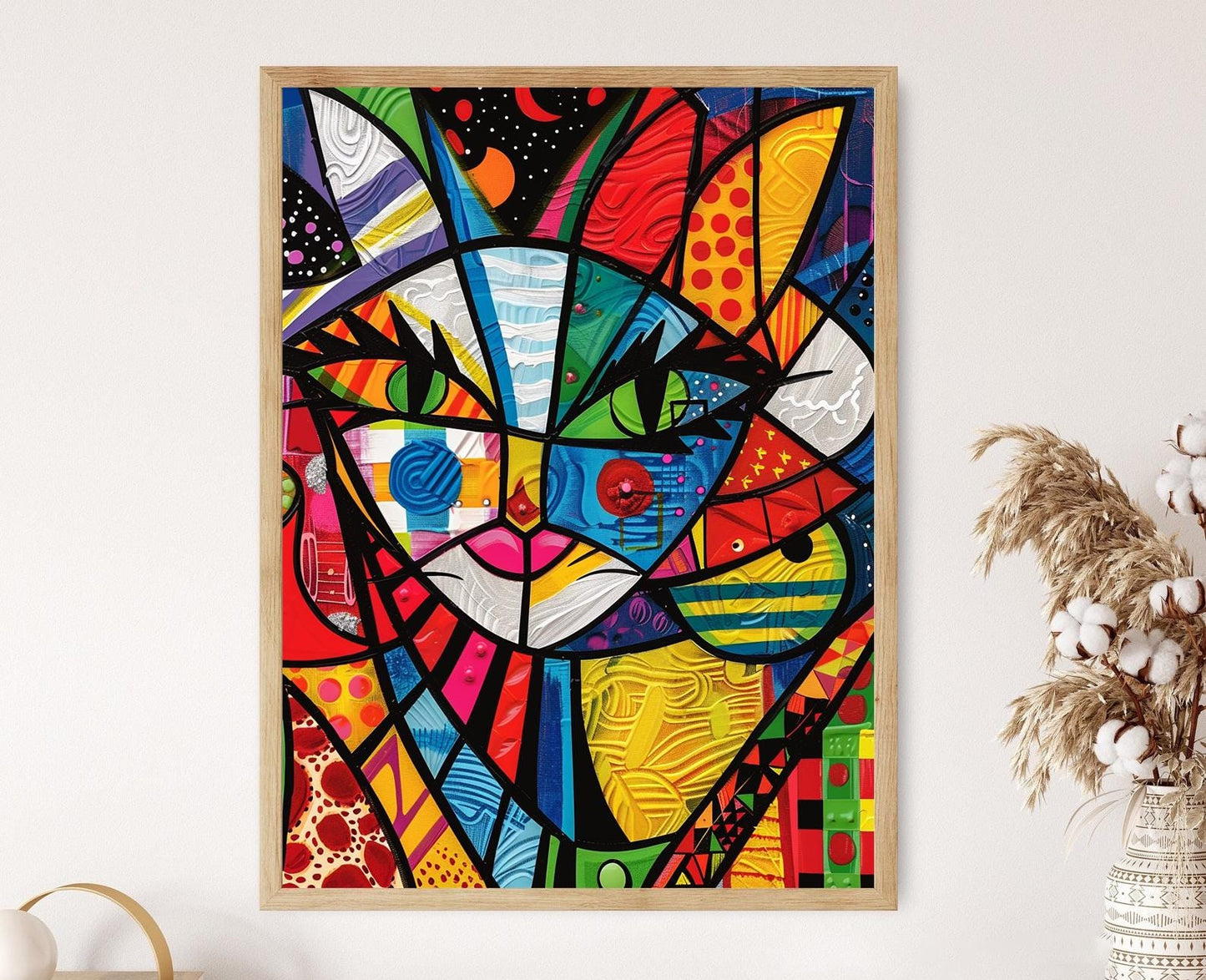 Affiche Chat Abstrait – Poster Coloré pour Décoration Intérieure