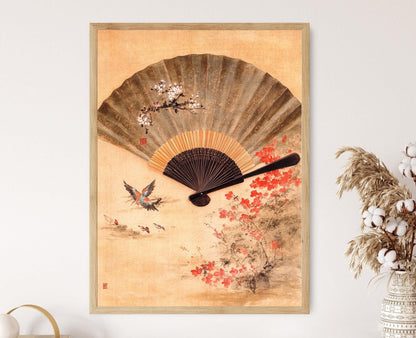 Affiche Fan Art de la Dynastie Qing – Oiseau et Fleurs en Paysage