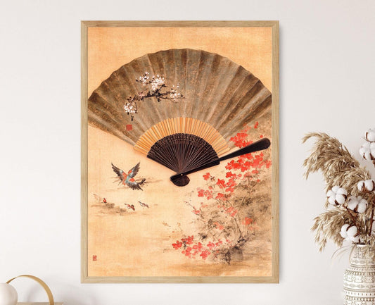 Affiche Fan Art de la Dynastie Qing – Oiseau et Fleurs en Paysage